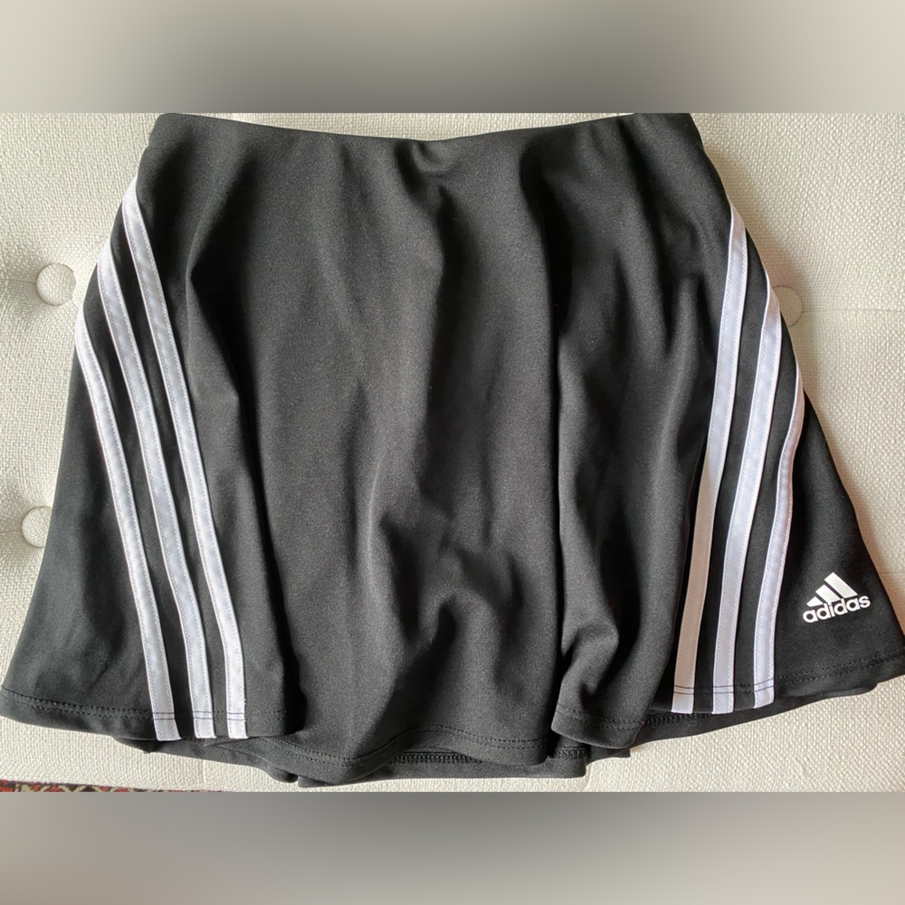 Adidas Women's Black Skirt with White Stripes